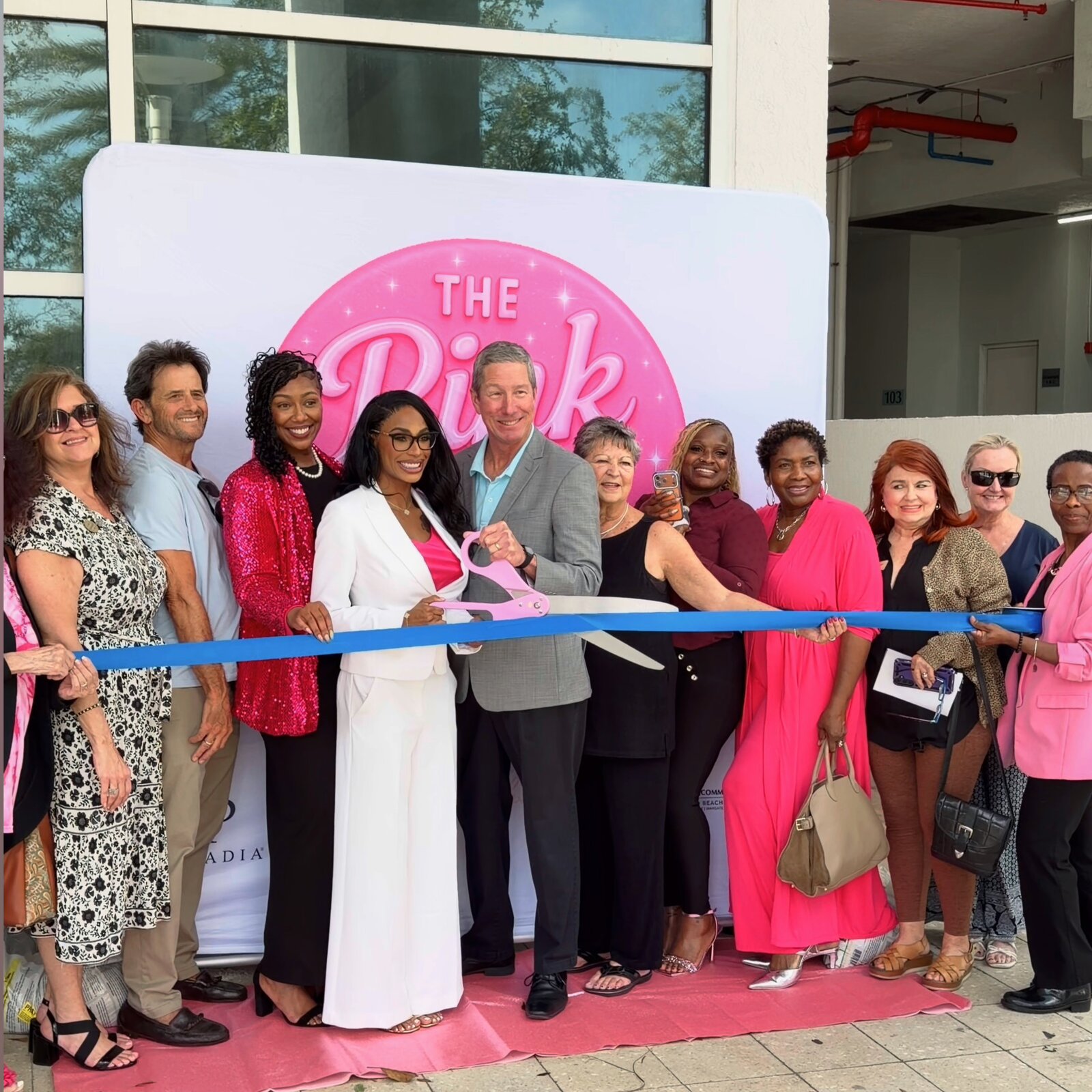 The Pink Spot grand opening ribbon-cutting